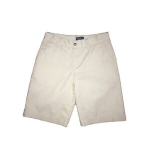 Polo Ralph Lauren Boys Khaki Chino Shorts Size 20 Tan Cotton Twill Flat Front